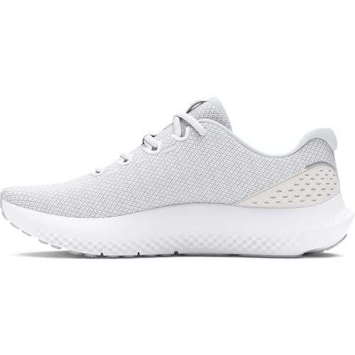31e3FCHb7tL Under Armour Women Charged Surge 4 Running Shoes White Gray Metallic Silver 8 US