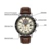 Citizen Men Eco-Drive Brycen Chronograph Watch Stainless Steel Brown Leather Strap Ivory Dial CA0649-06X