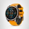 41ABXV3GyuL Garmin Fenix 8 47mm AMOLED Sapphire Multisport GPS Smartwatch Dive Rated LED Flashlight Titanium Orange Graphite Band