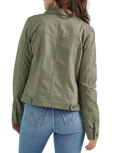 Stretch Denim Jacket,Olive,Large