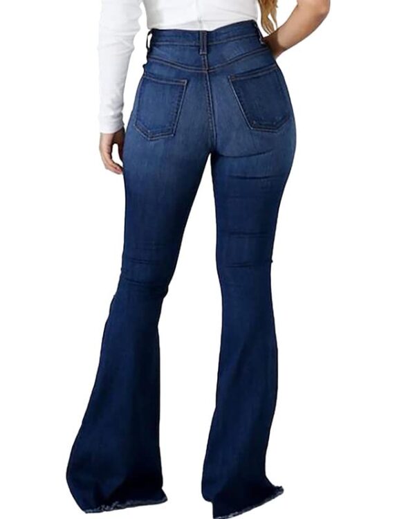 PEIHOT Women High Waisted Bell Bottom Jeans 90s Ripped Stretchy Flare Wide Leg Bootcut Denim