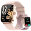 Women Smart Watch 1.85" HD Smartwatch iPhone Android Call 100+ Sport Modes Fitness Tracker Heart Rate Sleep SpO2 IP68 Waterproof 2 Bands