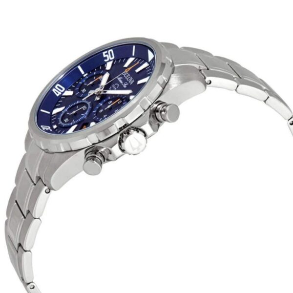 Bulova Men Marine Star Chronograph Quartz Watch Stainless Steel Blue Dial 96B256