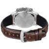 Citizen Men Eco-Drive Brycen Chronograph Watch Stainless Steel Brown Leather Strap Ivory Dial CA0649-06X