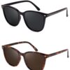 FIMILU 2 Pack Women Polarized Sunglasses UV400 Protection Big Frame Fashion Shades