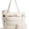 Bagstellar Women Puffer Tote Bag Lightweight Quilted Shoulder Handbag Work School Travel Gym