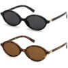 ViewJoy Retro Oval Sunglasses Women Vintage 90s Y2K Designer 2 Pack
