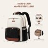 LOVEVOOK Women Laptop Backpack 15.6 Inch Waterproof Travel Work Business College Bag Cup Pocket Beige Black Brown