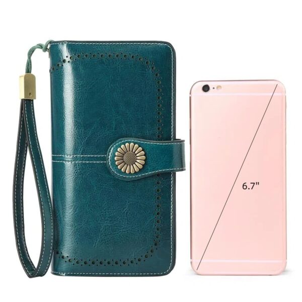 61TX9XdhCfL SENDEFN Women Leather Wallet Credit Card Holder RFID Blocking Large Capacity Wristlet