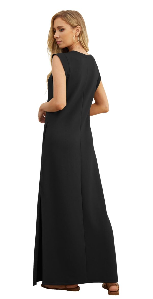 61Xw0Rl-4tL GRECERELLE Women Summer Casual Maxi Dress Loose Split Long Sun Dress Pockets Black M