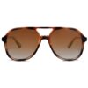 SOJOS Retro Polarized Aviator Sunglasses Women Men Vintage 70s 80s Square SJ2174 Amber Brown Tortoise