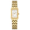 GAOFAN HOUR Women Gold Watch Vintage Rectangular Case White Roman Dial Stainless Steel Water Resistant