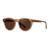 Round Polarized Sunglasses Women Retro UV400 Protection Driving Everyday Light Crystal Brown Brown Lens