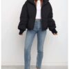 61pVkBLBTFL Gihuo Women Winter Cropped Puffer Jacket Quilted Short Warm Coat Black S