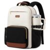LOVEVOOK Women Laptop Backpack 15.6 Inch Waterproof Travel Work Business College Bag Cup Pocket Beige Black Brown