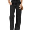 Sidefeel Women High Waisted Straight Leg Jeans Stretchy Tummy Control Ankle Denim Black 12