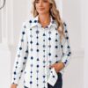 Zeagoo Women Blouses Long Sleeve Button Down Shirts Floral Casual Work Office Tops