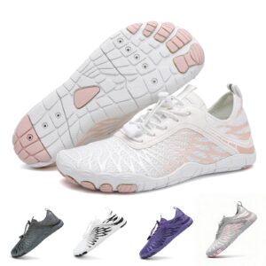 RUFONE Barefoot Shoes Women Men Breathable Non-Slip Wide Toe Water Shoes Walking Running Swimming White