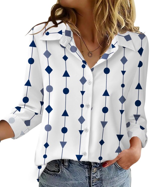 Zeagoo Women Blouses Long Sleeve Button Down Shirts Floral Casual Work Office Tops