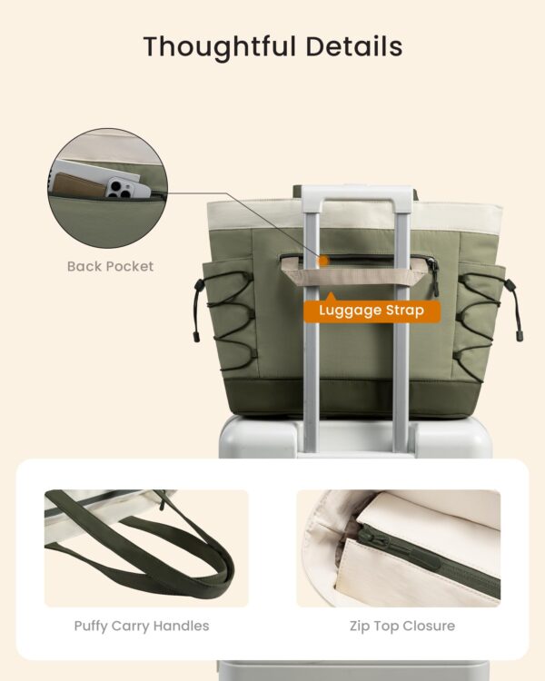 LOVEVOOK Women Puffer Tote Bag Large Cup Holder Lightweight Shoulder Handbag Travel Work Gym