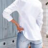 71ELlRT5ZdL siliteelon Women Button Down Shirt Long Sleeve Collared Work Office Wrinkle Free Blouse White L