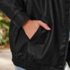 71F0-GDIIbL Zeagoo Women Quilted Bomber Jacket Short Coat Black Large