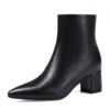 71GBSLeR8xL Abbleet Women Ankle Boots Pointed Toe Chunky Block Heel Low Heel Booties Black 7