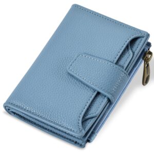 71GEK6a0gAL Airkit Small Women Wallet RFID Blocking Soft Leather Bifold Card Holder Zipper Coin Pocket ID Window