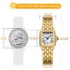 CHEETAH Women Vintage Bracelet Watch Gold White Face Rectangular Case Roman Dial
