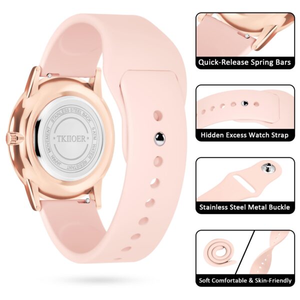 TKIIOER Nurse Watch Medical Professionals Students Women Men 50M Waterproof Military Time Luminous Easy Read Dial Pink