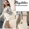 Bagstellar Women Puffer Tote Bag Lightweight Quilted Shoulder Handbag Work School Travel Gym
