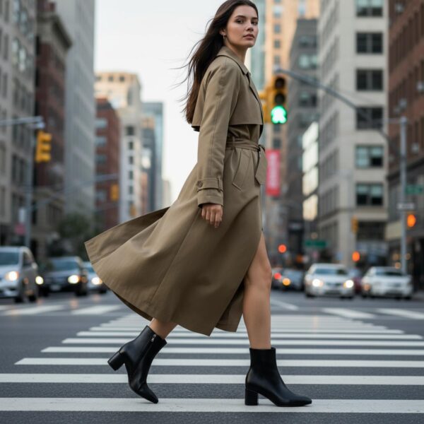 71tSYeUsbTL Abbleet Women Ankle Boots Pointed Toe Chunky Block Heel Low Heel Booties Black 7