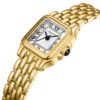 CHEETAH Women Vintage Bracelet Watch Gold White Face Rectangular Case Roman Dial