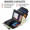 Airkit Small Women Wallet RFID Blocking Soft Leather Bifold Card Holder Zipper Coin Pocket ID Window