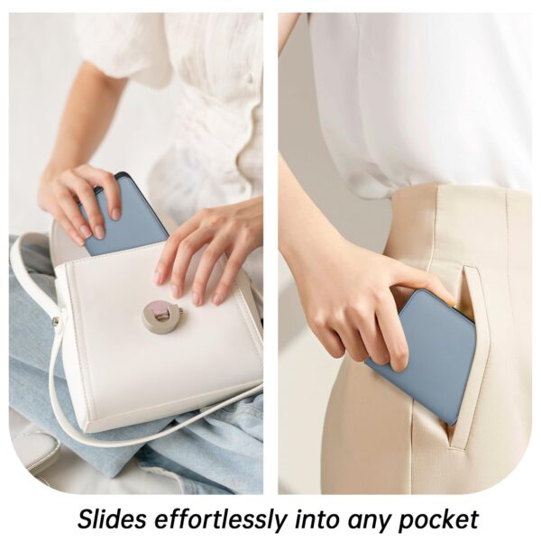 Toughergun Women Slim Leather Wallet RFID Protection Compact Bifold Mini Purse ID Window