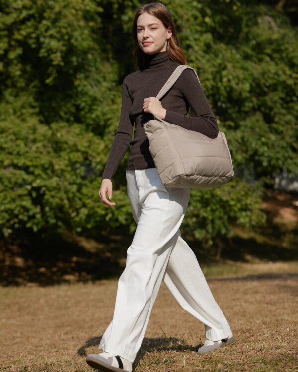 LOVEVOOK Women Laptop Backpack 15.6 Inch Waterproof Travel Work Business College Bag Cup Pocket Beige Black Brown