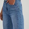 Sidefeel Women Wide Leg Jeans High Waisted Stretchy Raw Hem Denim Blue 12