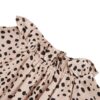 Avanova Women Leopard Print Ruffle Hem 3/4 Sleeve Mock Neck Work Blouse Beige Large