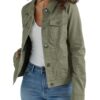 Stretch Denim Jacket,Olive,Large