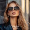 WearMe Pro Women Polarized Round Retro Double Bridge Vintage Sunglasses