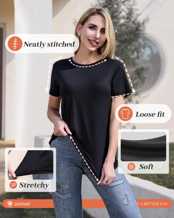 81TFy-dTDPL GAYHAY 3 Pack Womens T-Shirts - Short Sleeve Spring Summer Tops Crew Neck Trendy Casual Work Soft Basic Tees for Ladies