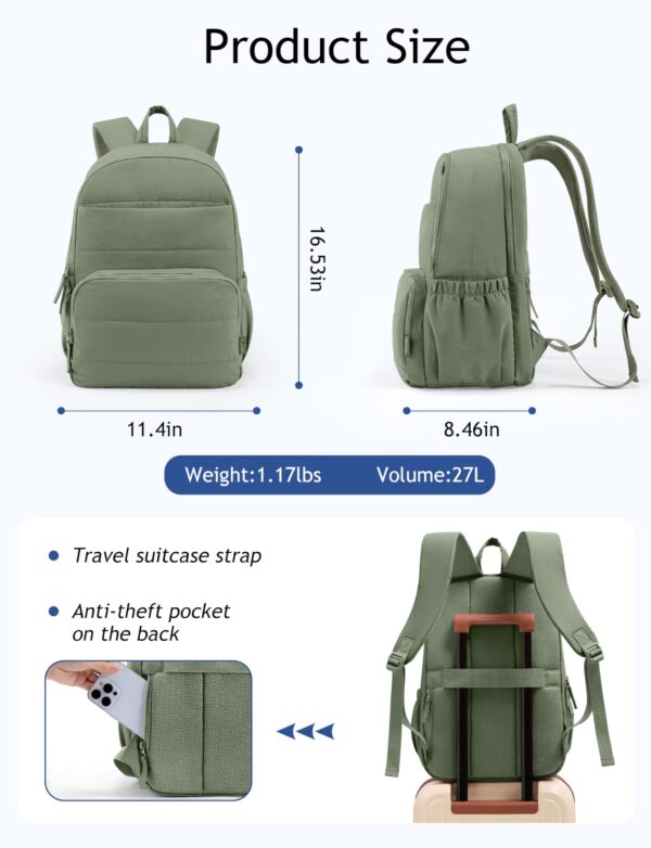 Uselike Women Travel Backpack 15.6 Inch Laptop Backpack Quilted College Work Bag Water Resistant