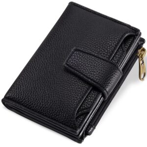 81XuXQQkJyL Airkit Small Women Wallet RFID Blocking Soft Leather Bifold Card Holder Zipper Coin Pocket ID Window