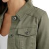 Stretch Denim Jacket,Olive,Large